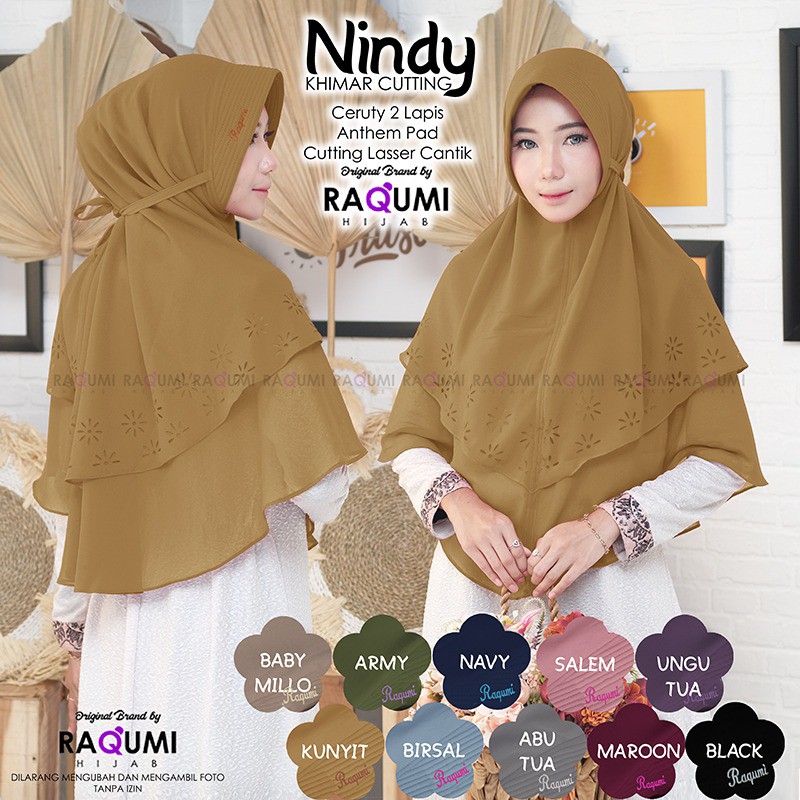 Khimar Ceruty Nindy Khimar Cutting Original Raqumi Nindy Raqumi Khimar Ceruty Khimar Raqumi Khimar M