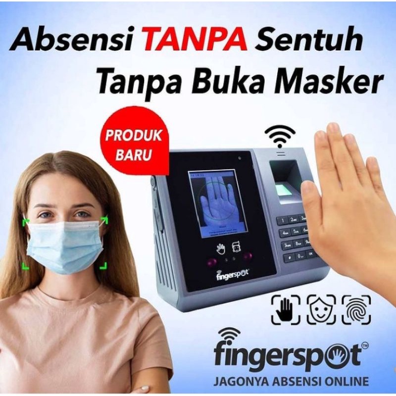 Fingerspot Revo WFV 208BNC mesin absensi wajah telapak tangan touchless vein scanning fingerspot revo wfv 208 bnc mesin absensi wifi mesin absensi online fingerprint