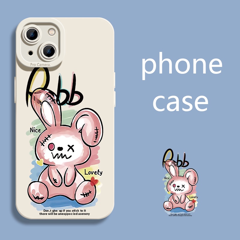 Casing Soft Case Silikon TPU Motif Kelinci Untuk IPhone 14 / 12 / 13 / X / XS / XR / 11 Pro Max