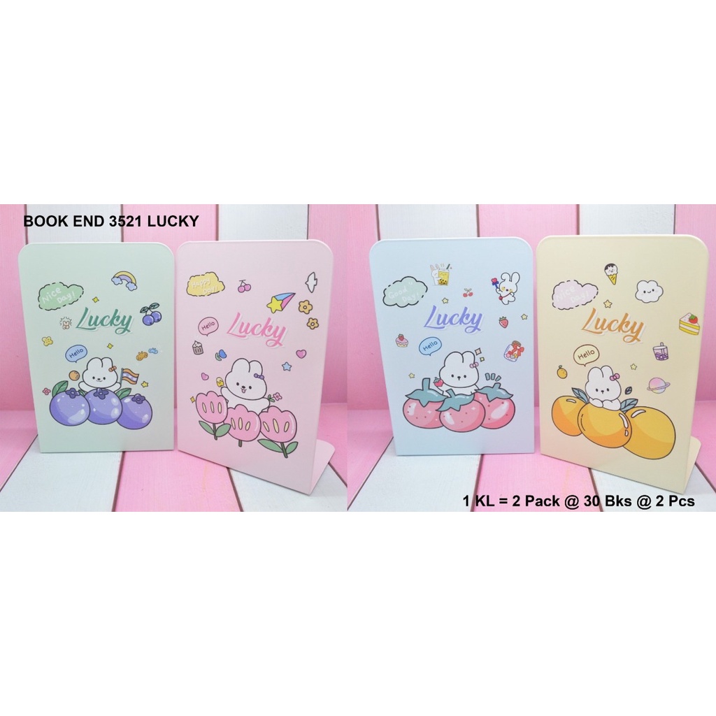 

penahan buku atau pembatas buku dari besi motif lucky rabbit