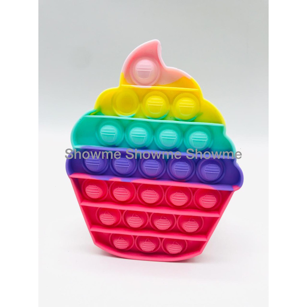 showme Mainan Pop It Tiktok Push Pop Mainan Sensory Fidget Pop It Toy Bubble RAINBOW