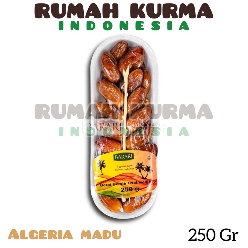 

Kurma Barari Algeria 250 Gr Deglet Nour Processed (Madu) Styrofoam BPOM ORIGINAL