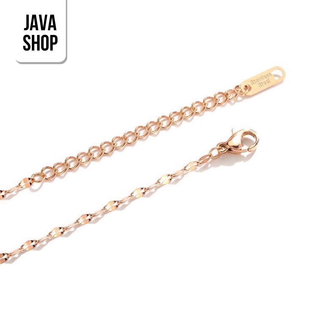 JAVASHOP Kalung Titanium Anti Karat Pecah Kopi