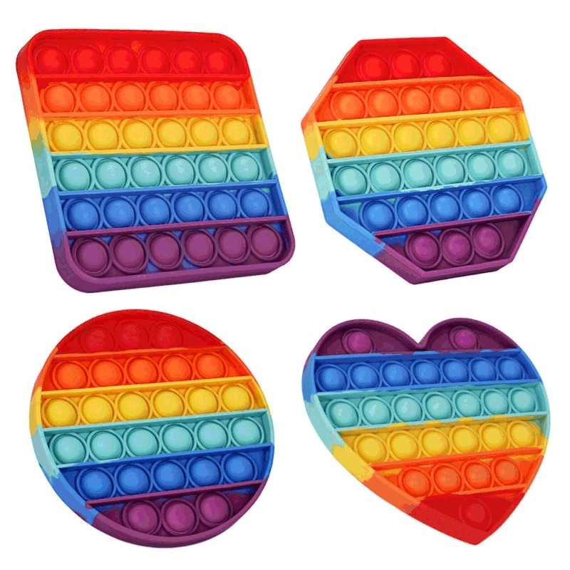 Mainan Pop It Fidget Toys Medium Rainbow BTS / Cetekan Squishy Bubble (KEKINIAN & MENYENANGKAN)-4