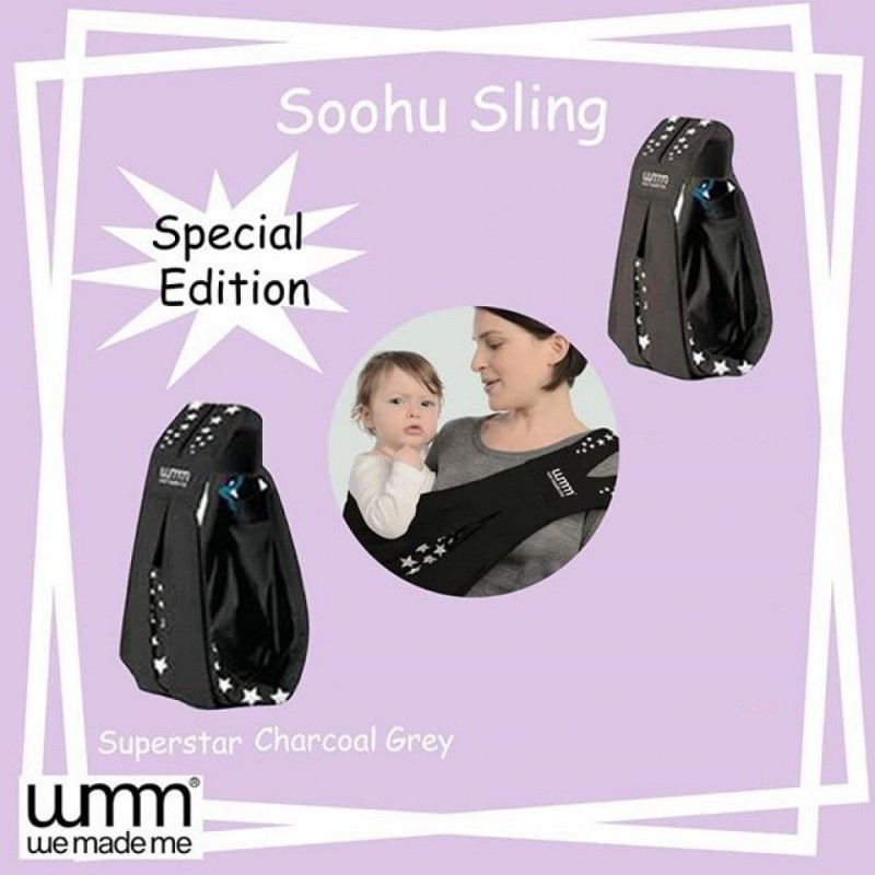 We Made Me Soohu 5 in 1 Baby Sling Classic Superstar - Charcoal Grey