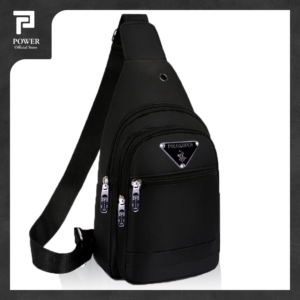 Tas Selempang Pria Sling bag Import Tas Polo Super Original USB Portable Tas Slempang Dada Pria