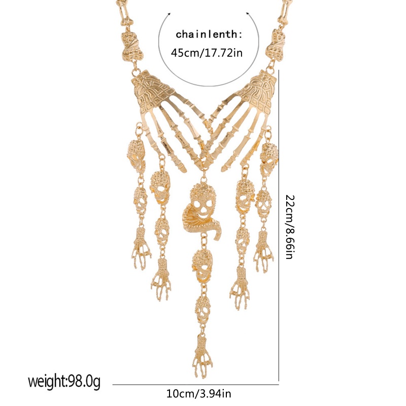 Kalung Choker Hias Liontin Kepala Tengkorak Gaya Vintage Untuk Halloween