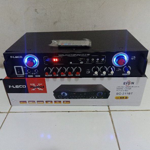 AMPLIFIER KARAOKE FLECO SC-211BT USB/SD/FM/MP3 PLAYER DIGITAL/HI-FI STREO - AMPLI MURAH SC-211BT