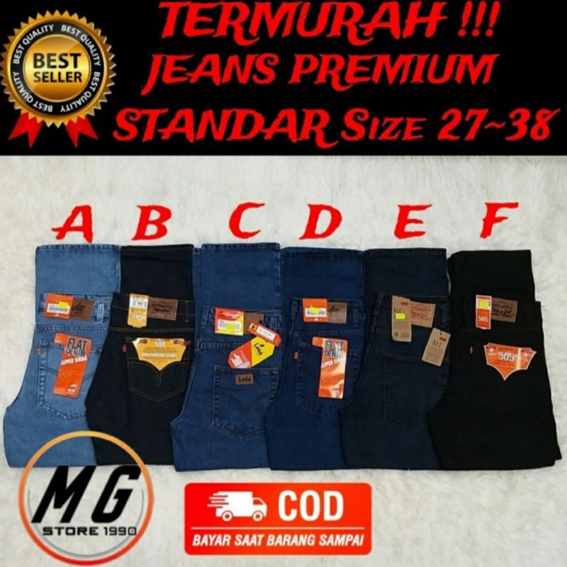 CELANA JEANS PANJANG STANDART JUMBO BIG SIZE PRIA LAKI LAKI