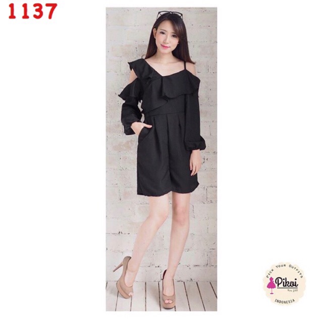 Jumpsuit murah / playsuit cantik / jumpsuit korea murah / jumpsuit zara / baju off shoulder 1137