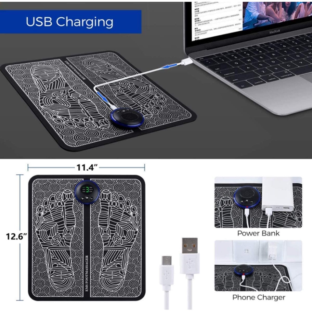 alat pijat telapak kaki elektrik | Pemijat Kaki Elektrik USB Rechargeable Pulse EMS Muscle Mat Massager | alat terapi kaki elektrik | alat pijit elektrik | alat pijit elektrik | alat pijit elektrik