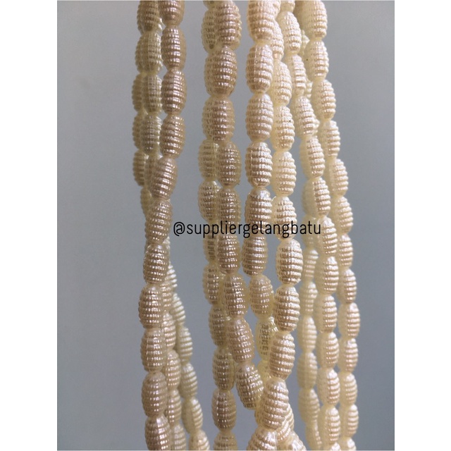 Mutiara Sintetis OVAL KEPOMPONG WHITE PEARL TULANG manik aksesoris