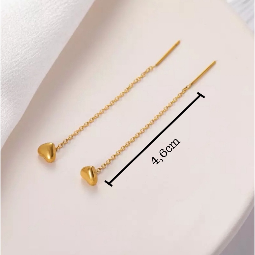 Anting Drop Titanum Model Love Warna Gold