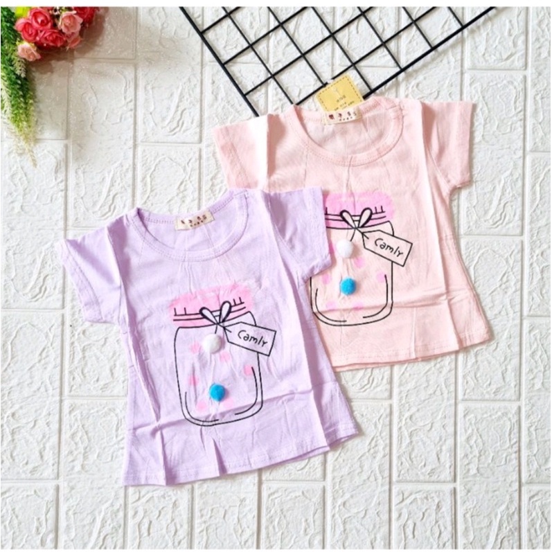 Kaos Anak Perempuan Import/ Atasan Anak Perempuan import/Kaos Anak Bayi/Kaos 100 Import 1-5 Tahun