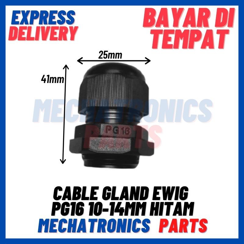 [DEV-9145] CABLE GLAND EWIG PG16 10-14MM HITAM