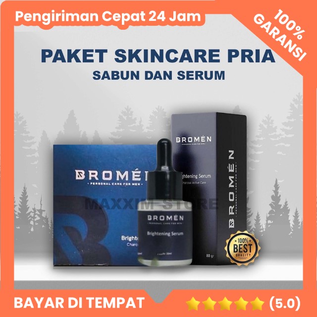 BROMEN SABUN &amp; SERUM WAJAH PENGHILANG JERAWAT SKINCARE PRIA