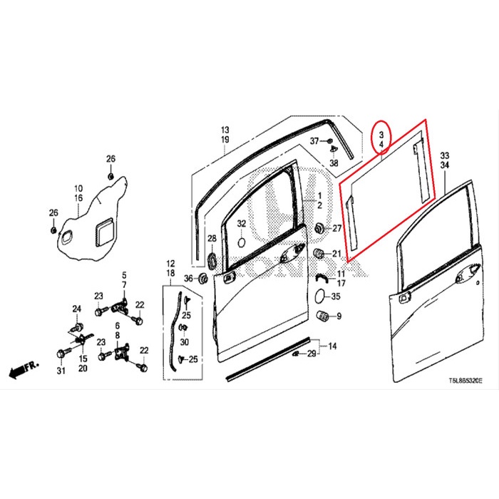 Sticker Pilar Pintu Depan JAZZ GK5 2015-2021 Original