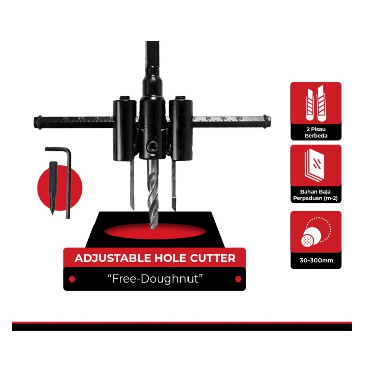 

Adjustable Hole Cutter Adjustable Circle Hole Saw Cutter 30 - 300 mm