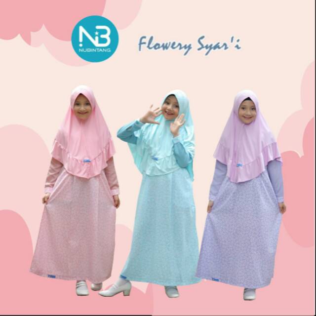 Gamis Anak Flowery Syari by Nubintang Junior untuk usia 6 ...