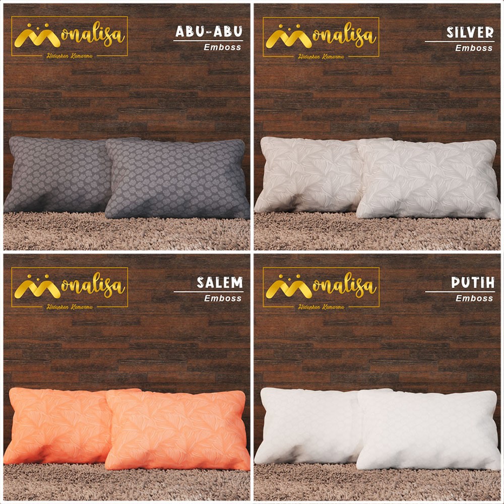 Monalisa Emboss Sarung Bantal + Sarung Bantal - RANDOM WARNA