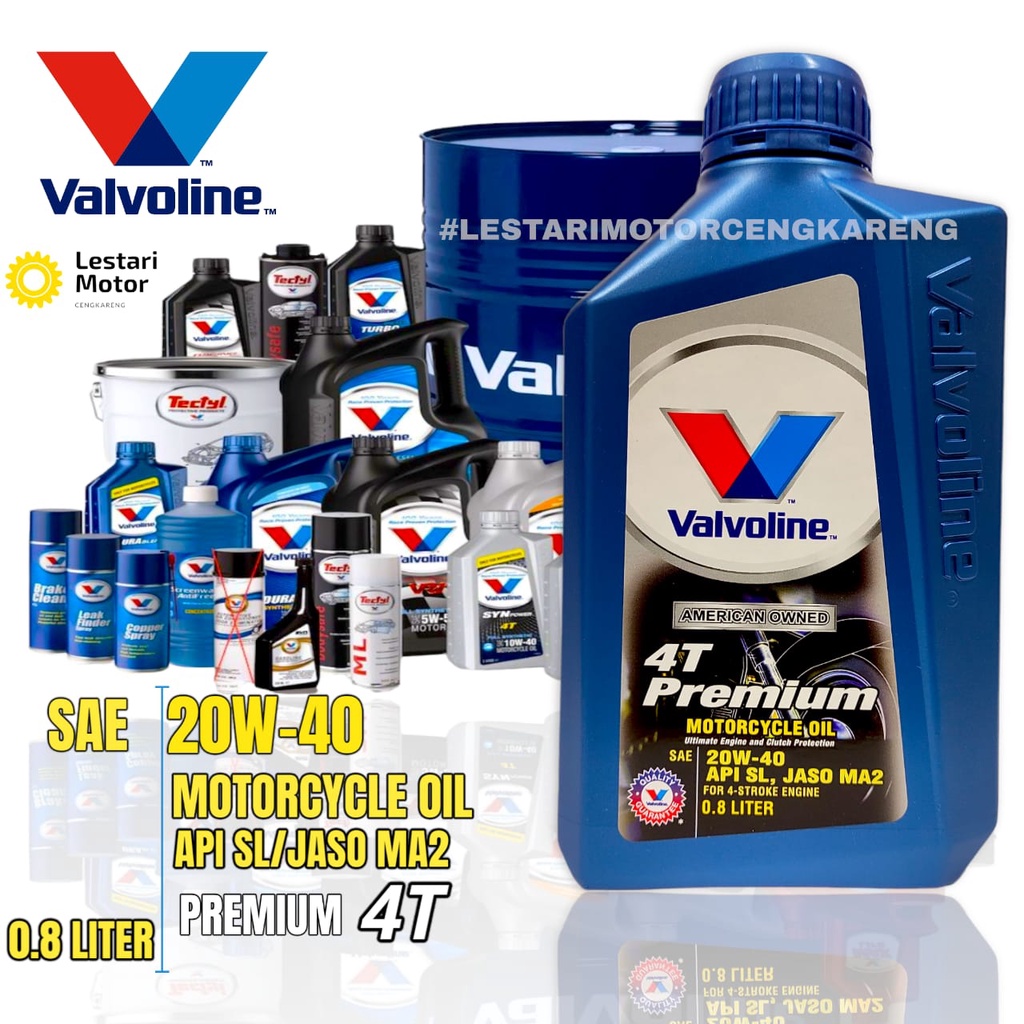 OLI MOTOR VALVOLINE 4T PREMIUM AMERICAN OWNED 20W40 4T SL 800ML RACING