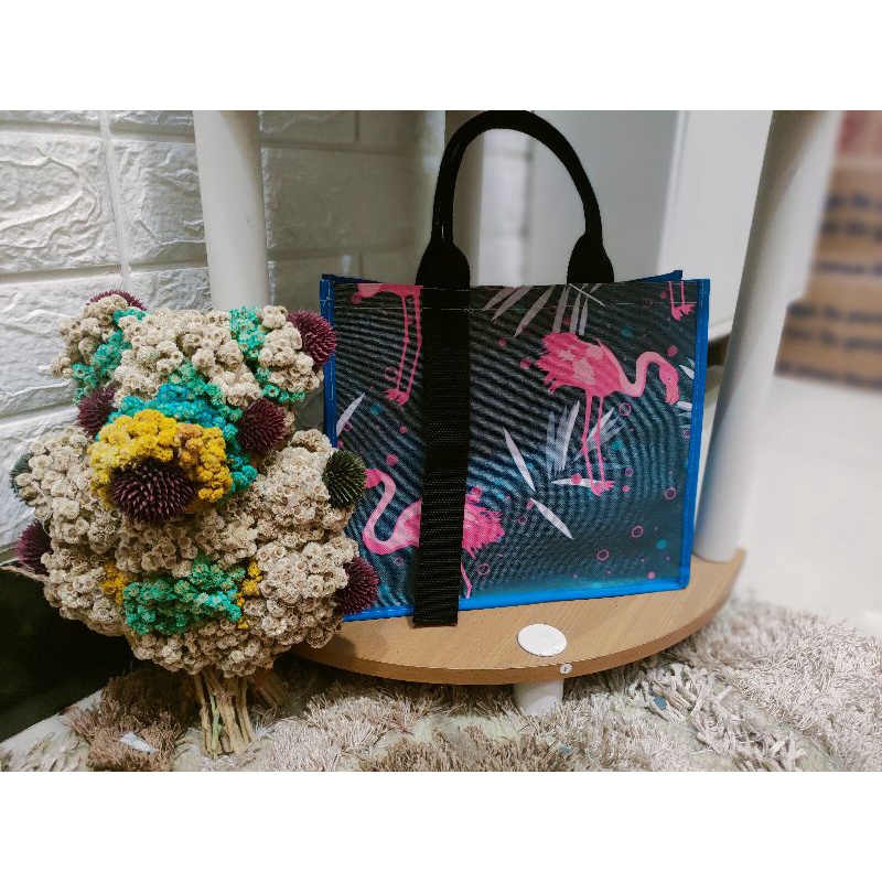 tas totebag printing motif flaminggo hutan daun monstera tas jinjing terlaris sepanjang masa model tali kekinian