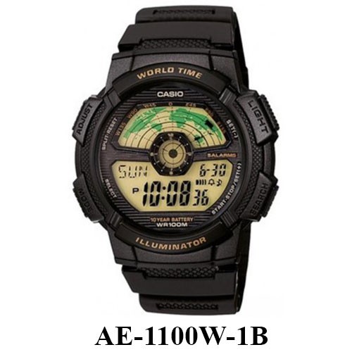 Casio Original AE-1100W Jam Tangan Pria - Digital - Karet - Hitam