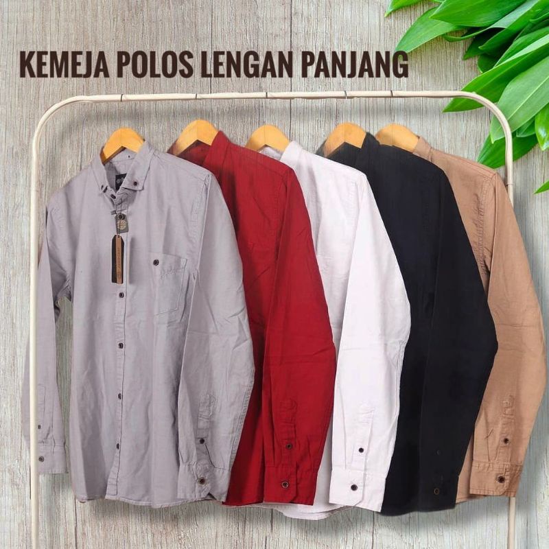 Kemeja Pria Polos Brill Eighty Eight (88) Premium Lengan Panjang