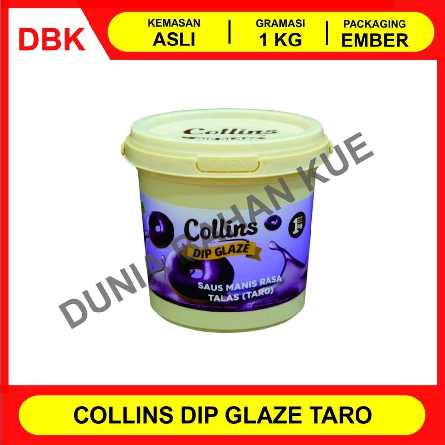 

COLLINS DIP GLAZE 1 KG - TOPPING DONAT PISANG NUGGET - TARO UBI UNGU