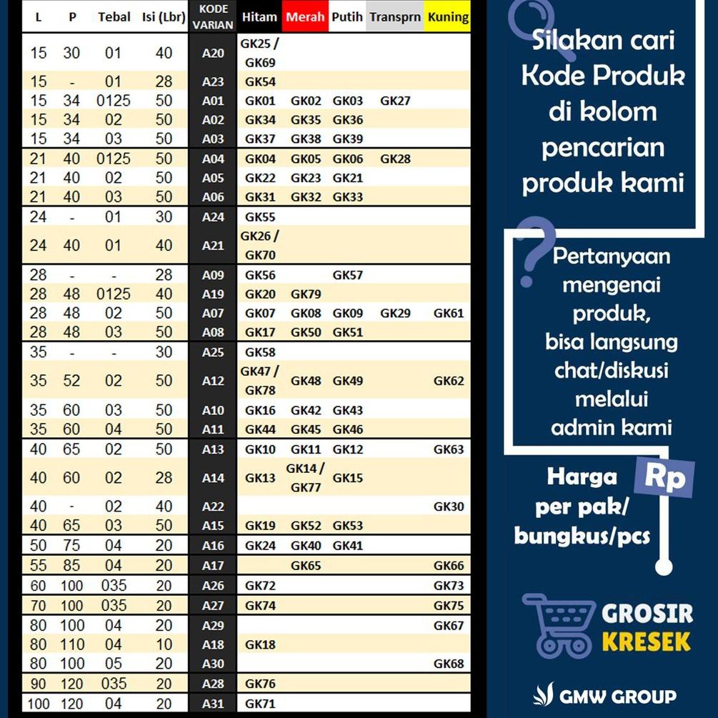 

GP23 Grosir Kantong Plastik untuk Baju Ukuran Panjang ada Perekat OPP Bening 30x37x03 isi 100 lbr (K