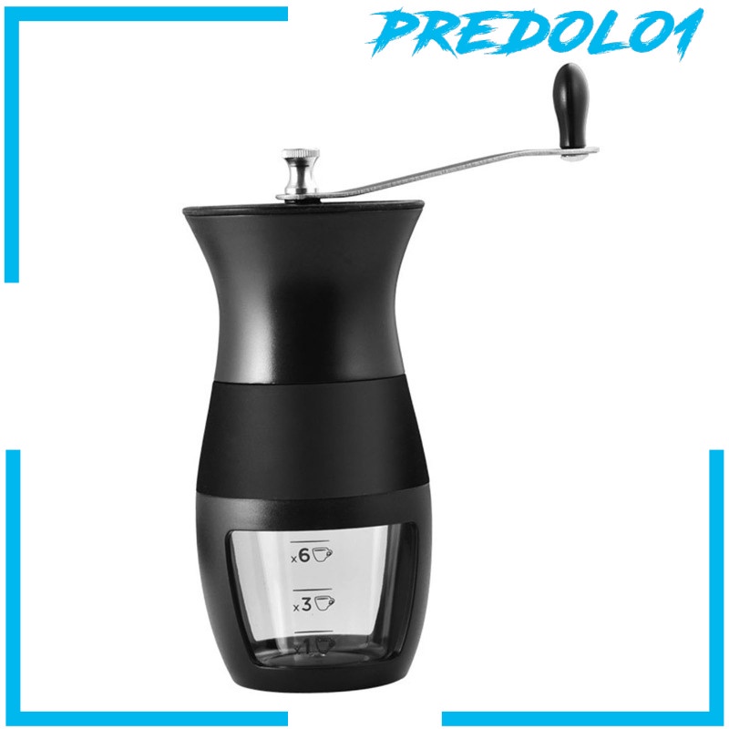 [PREDOLO1] Portable Manual Coffee Hand Grinder ABS Plastic Clear for Travel Camping