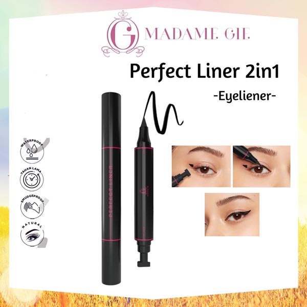 [2IN1 STAMP EYELINER] [BPOM] Madame Gie Perfect Liner - Eyeliner Black Two In One | Eyeliner Hitam_Cerianti