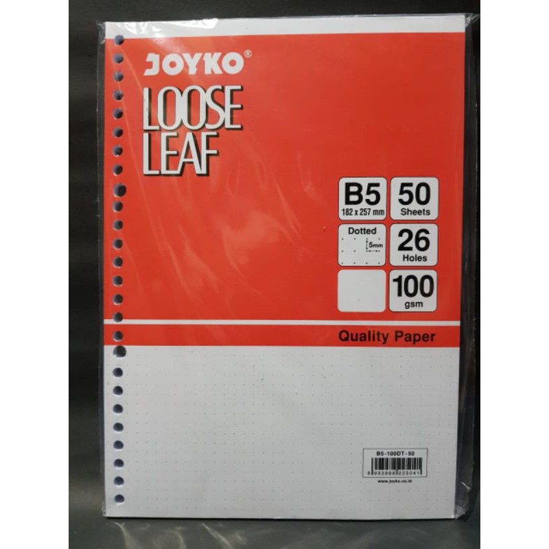 

Joyko Loose Leaf B5-100DT (Dotted) 50 lbr