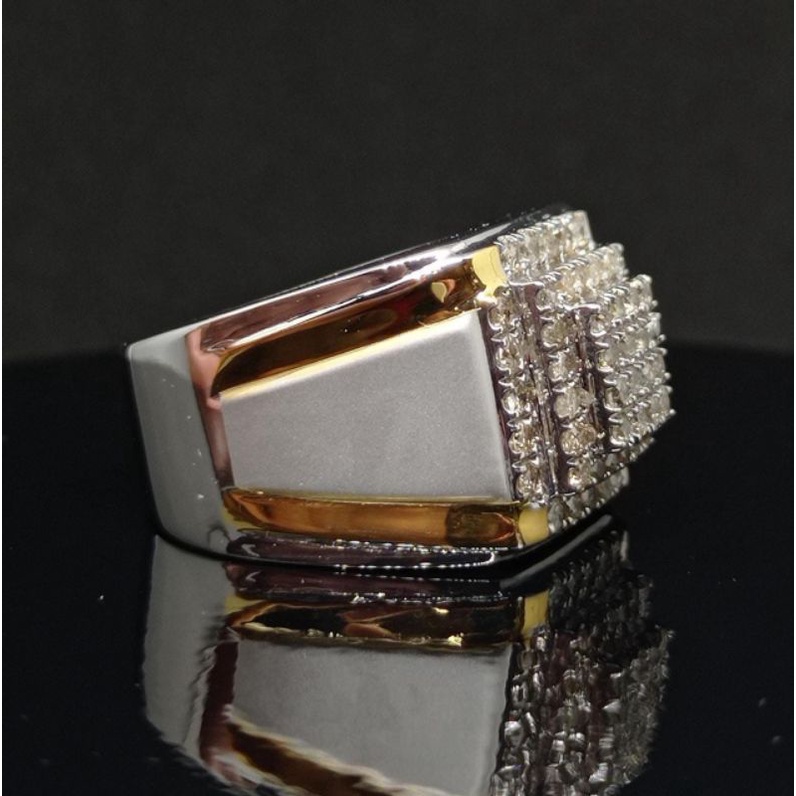 cincin full berlian pria full berlian eropa ring perak ringsize 18/19
