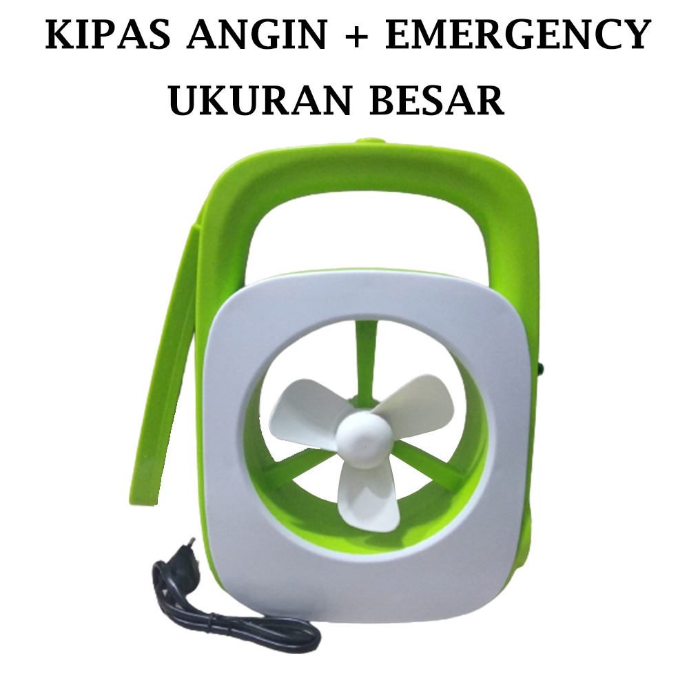 Lampu Kipas Plus Emergency Ukuran Besar JUMBO / Kipas Angin Dan Lampu Led Emergency / Lampu Cas Rech