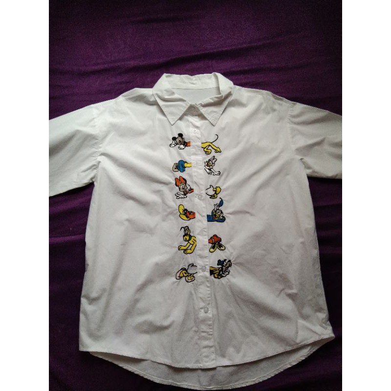 Kemeja disney club/kemeja putih wanita