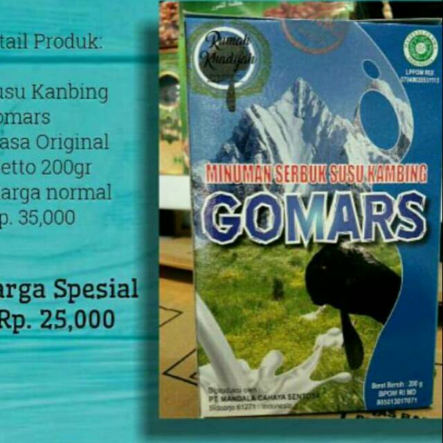 

SUSU KAMBING GOMARS MURAH