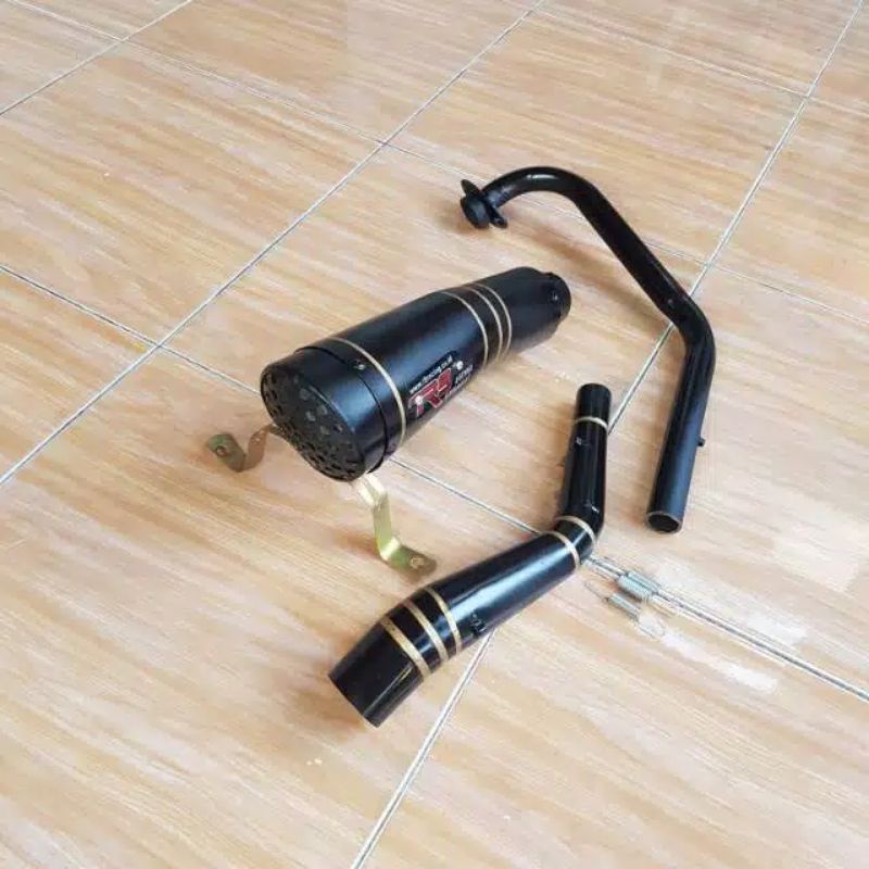 knalpot motor r9 hitam dob