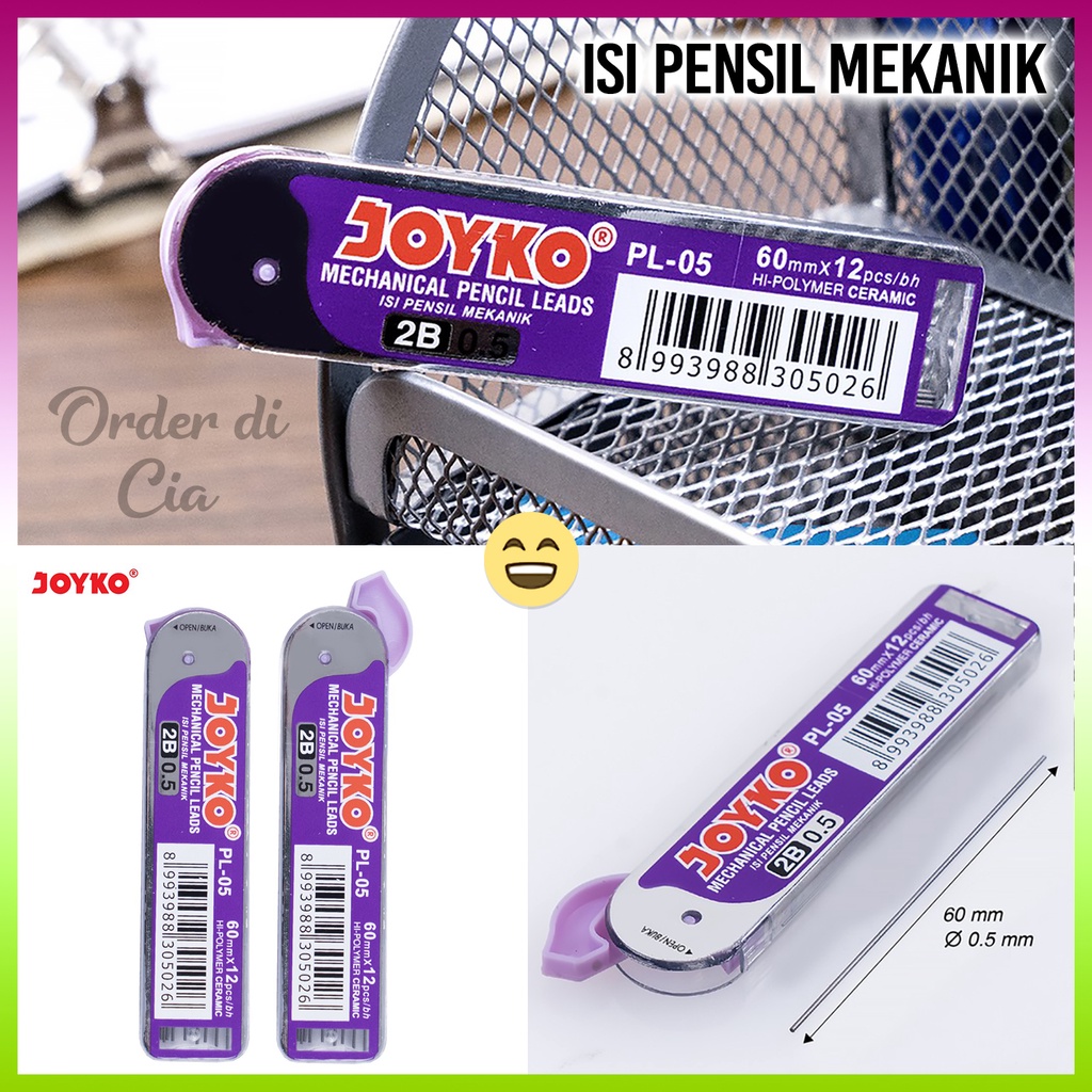 

Isi Pensil Mekanik 2B 0.5mm Joyko 0,5 mm Pencil Lead Cia