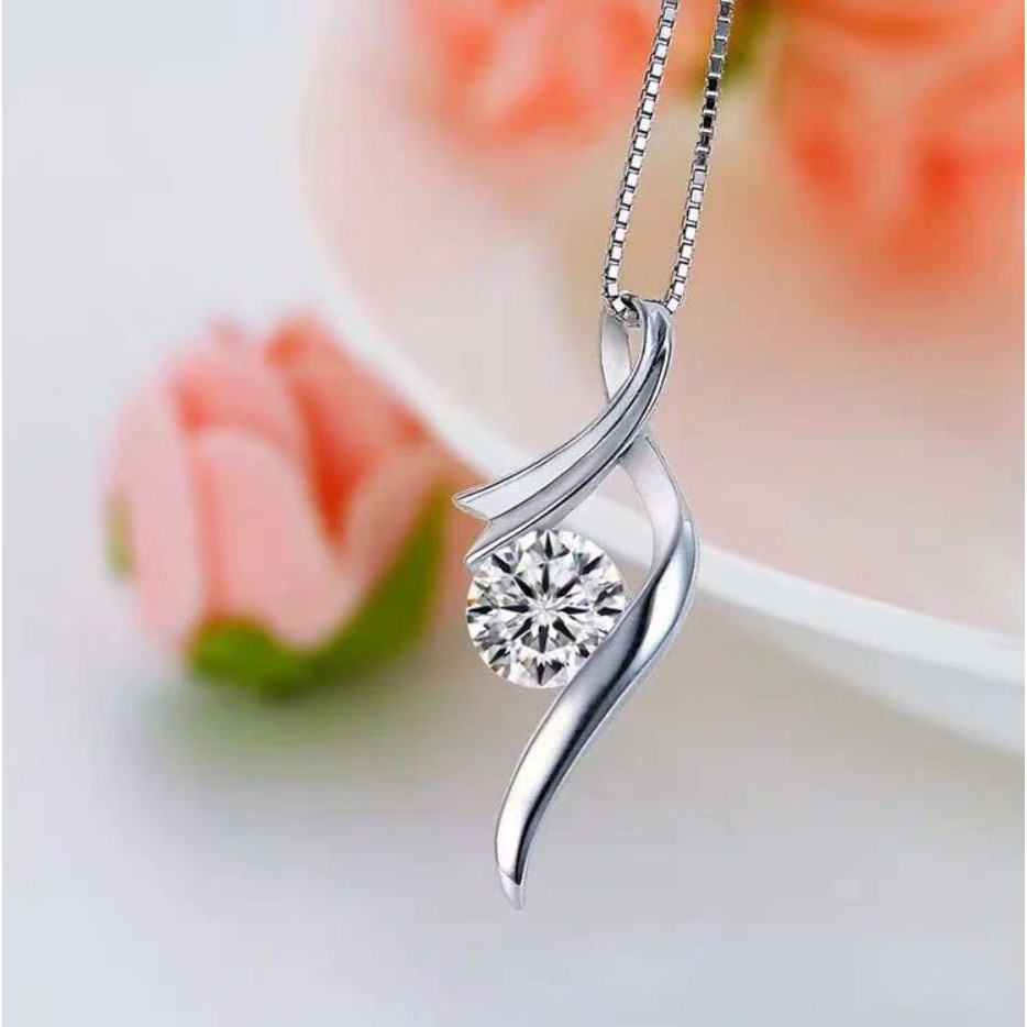 Kalung + Liontin S925 ANGEL D4 Sterling Silver ANTI KARAT Plated Perak S925 Korea Fashion  Wanita