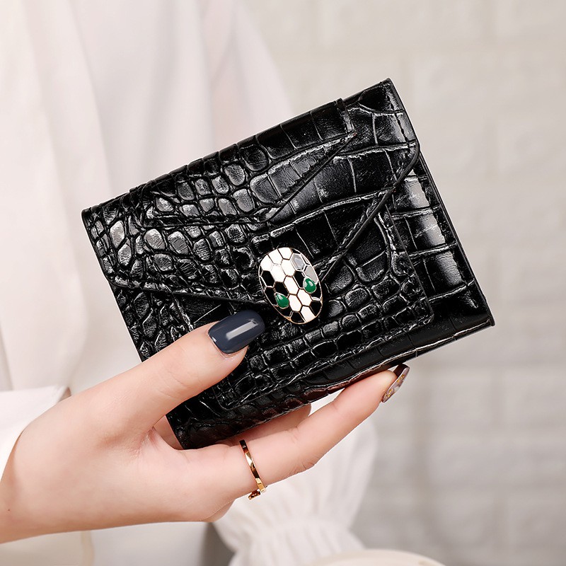 DOMPET LIPAT WANITA KECIL KULIT CROCO IMPORT SLOT KARTU PENDEK MURAH HAVANA MINI KOREA PREMIUM BATAM