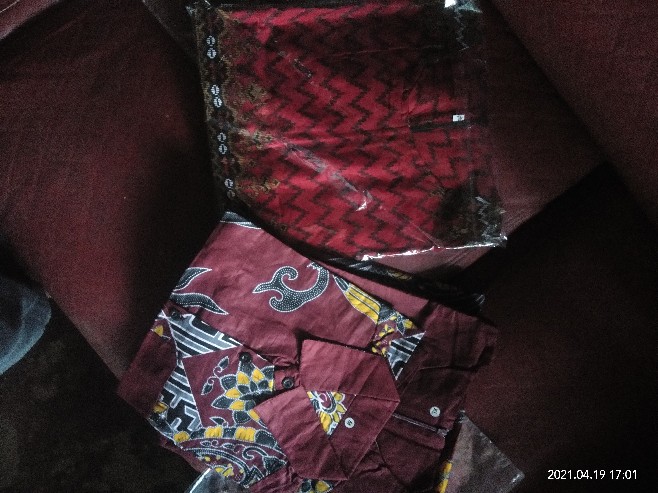 Seragam Keluarga Ibu Bapak Anak - Kemeja Dress Batik Burung Kenari Merah - Murah Laris Promo Terbaru
