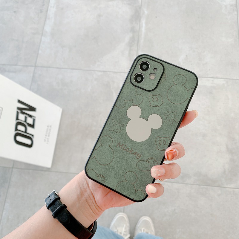 Mirror Mickey Soft Case iP iPhone 7 8 + Plus X XR SE 2020 XS Max 11 12 13 Pro Max Fine Hole Casing