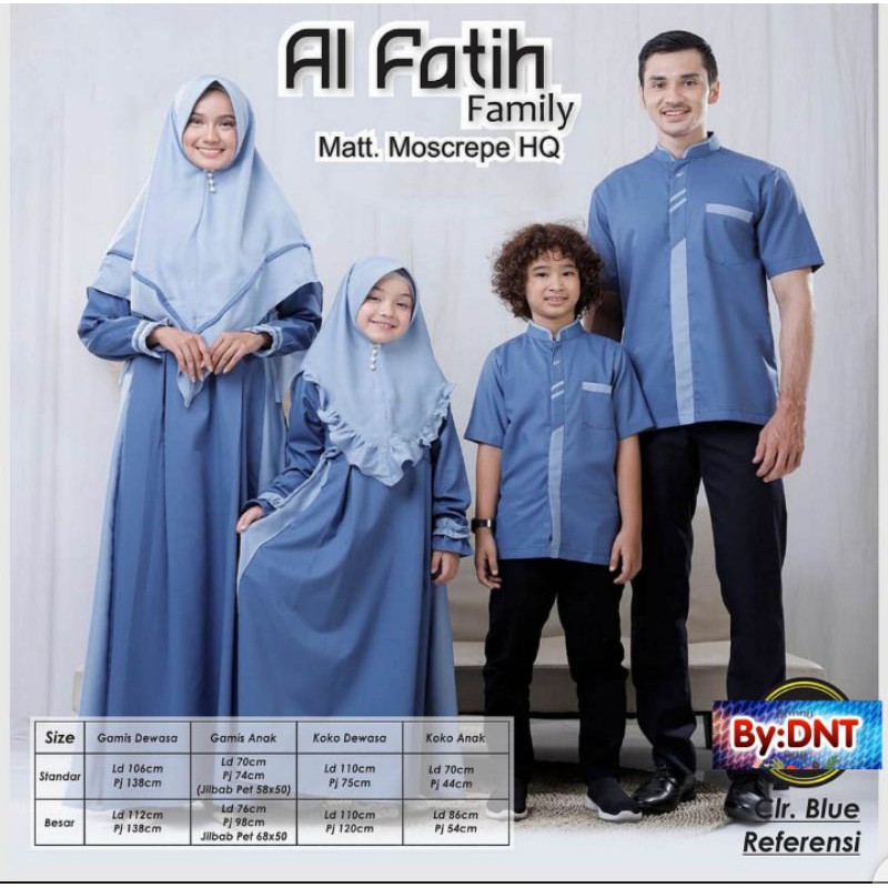 Couple keluarga free masker family set ayah ibu anak free bergo Al Fatih Family Set