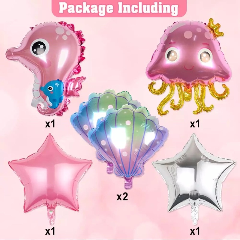 PAKET BALON JELLYFISH UBUR UBUR SET ISI 6pcs