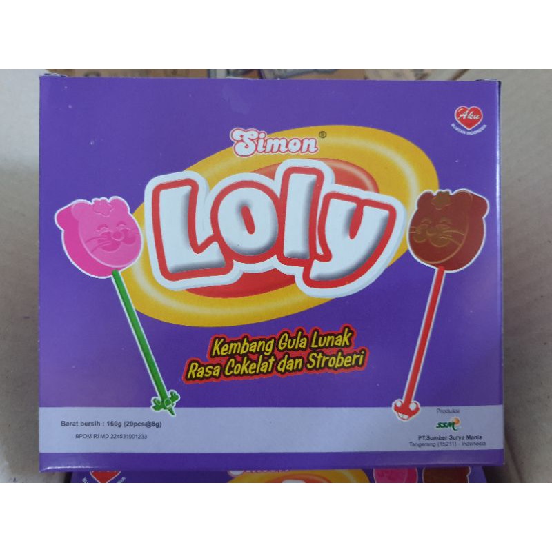 

Simon Loly Kembang Gula Lunak Rasa Cokelat dan Stroberi 1box isi 20