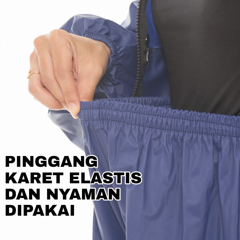 Raincoat,Jas Hujan Setelan Jaket Celana Pria Dan wanita  Tebal  Elastis celana sudah dipress