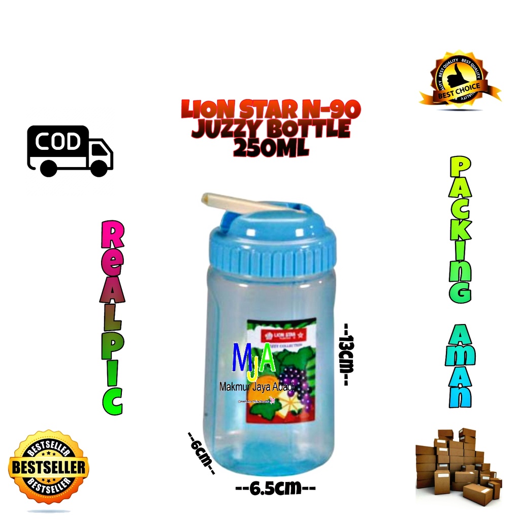 PROMO (Bisa COD) Lion Star Juzzy Bottle 250ml N-90 Botol Air Minum Anak-Anak Dengan Sedotan