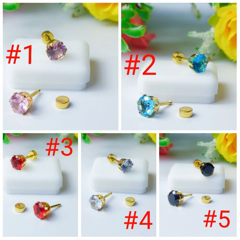 Anting Tusuk Batu Permata C.B