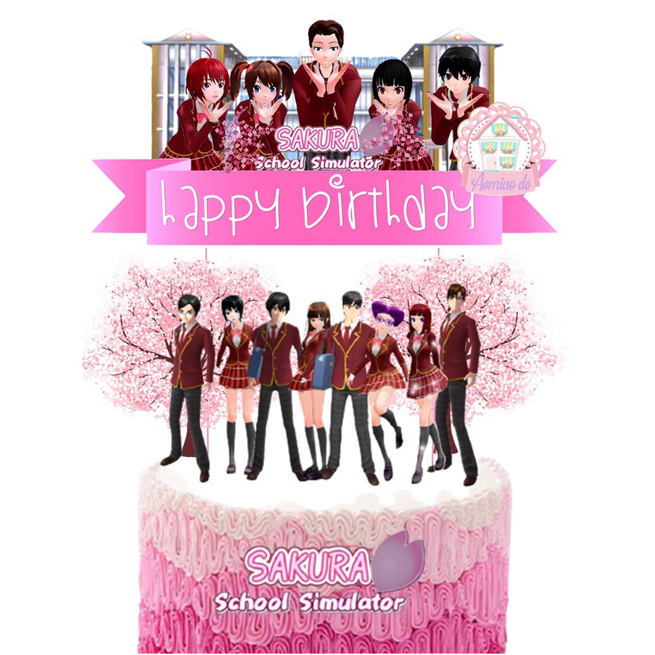Sakura School Simulator Cake topper